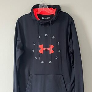 Womens Under Armour Cold Gear Hoodie-Size Medium Black Orange